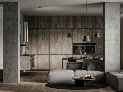 原始質(zhì)感?142㎡三居室黑色與木質(zhì)相融合的寧靜美！