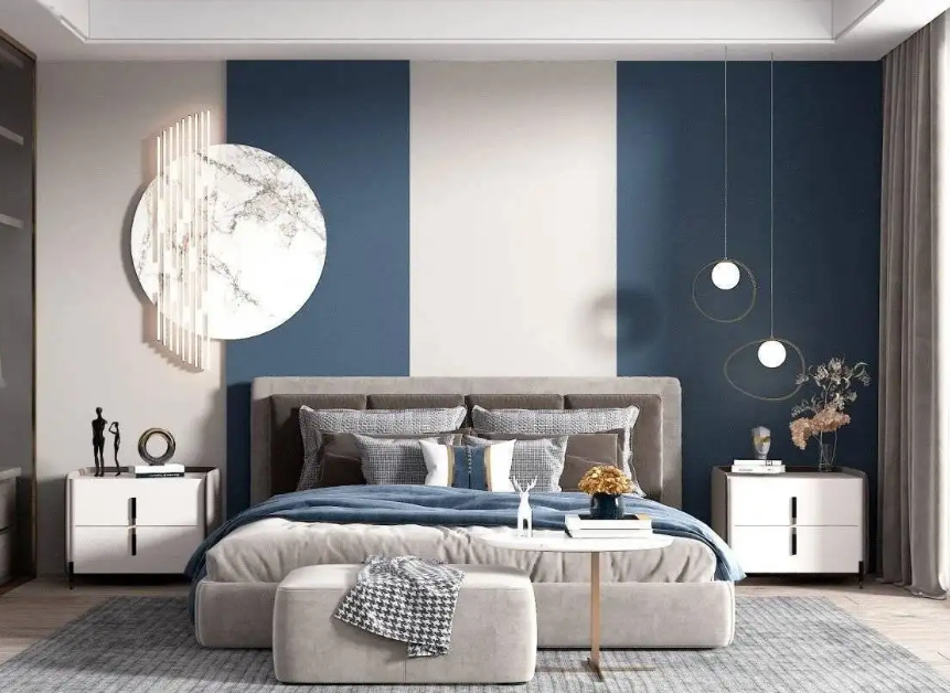 臥室背景墻墻面設(shè)計(jì)，天津新房裝修