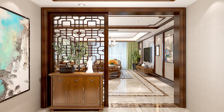 融創(chuàng)融園150㎡中式風格裝修
