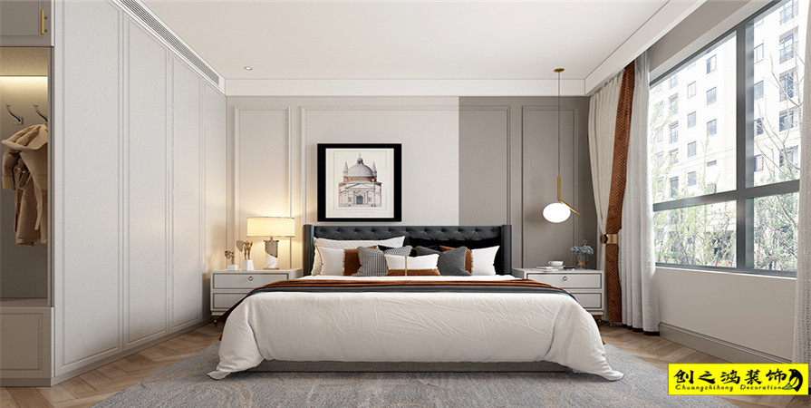 南開(kāi)府119㎡美式復(fù)古輕奢風(fēng)格裝修案例