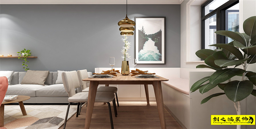 玉水園90㎡北歐風(fēng)格裝修案例