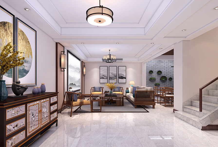 創(chuàng)之鴻新中式風格客廳 (1)