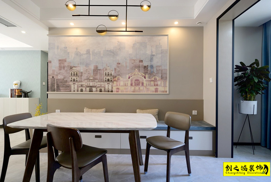 大包裝修新房裝修天津創(chuàng)之鴻餐廳