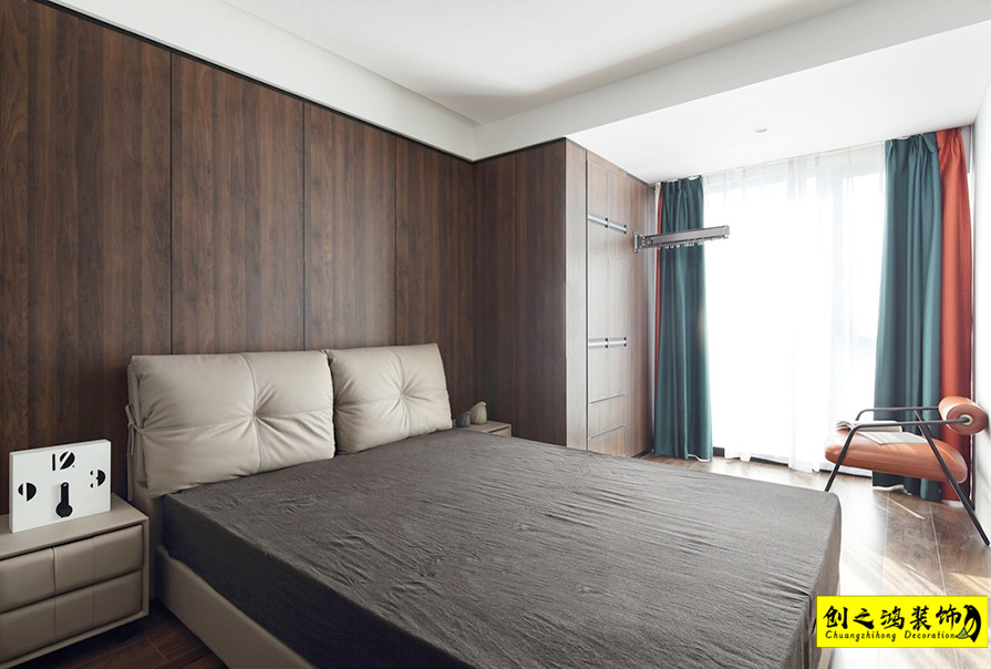 大包裝修新房裝修天津裝修公司創(chuàng)之鴻臥室 (2)
