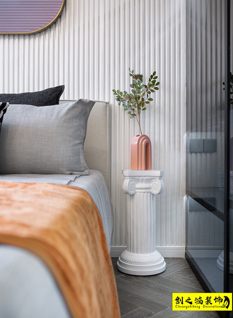 半包裝修二手房裝修天津裝修公司創(chuàng)之鴻臥室 (3)