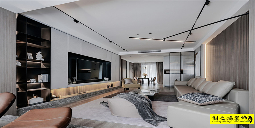 中海公園城138㎡現(xiàn)代簡約風格裝修案例