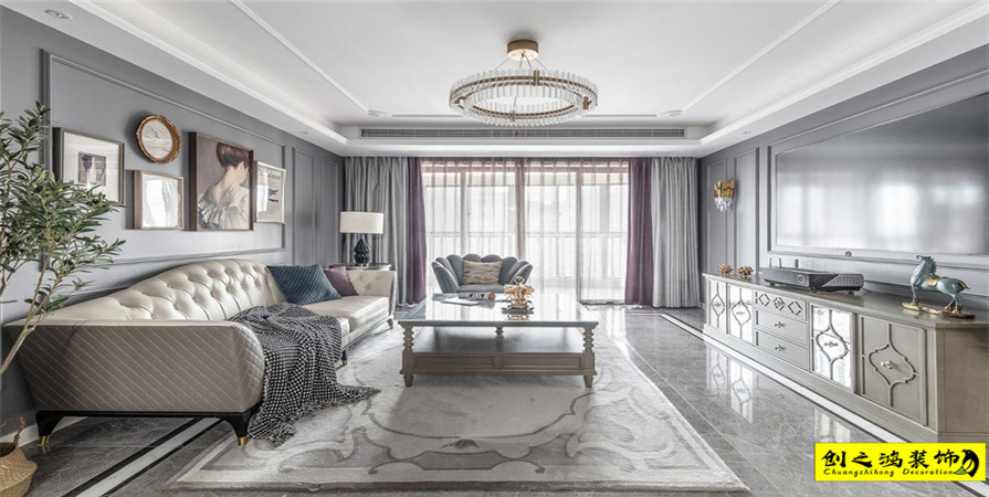 海河大觀209㎡簡美風(fēng)格裝修案例