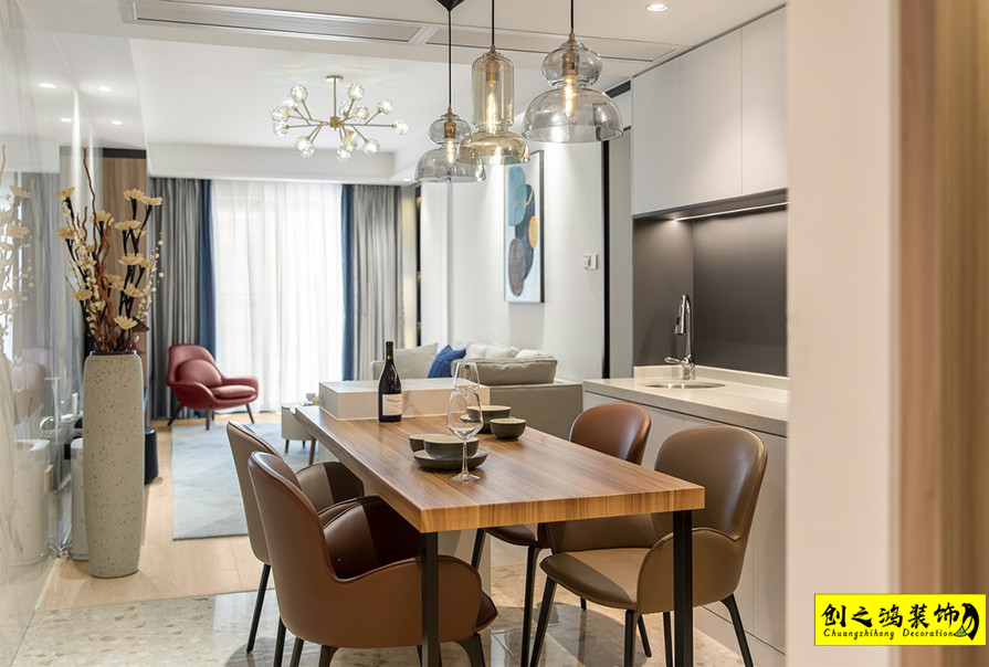 半包裝修二手房裝修天津裝修公司創(chuàng)之鴻裝飾餐廳