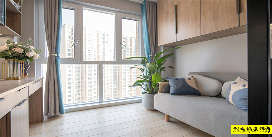 保利玫瑰灣123㎡現代簡約風格裝修案例