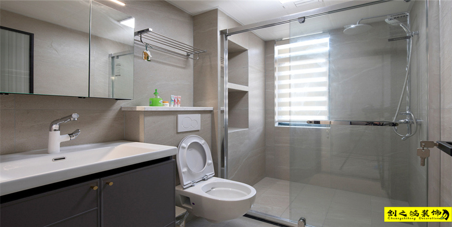 保利玫瑰灣123㎡現代簡約風格裝修案例