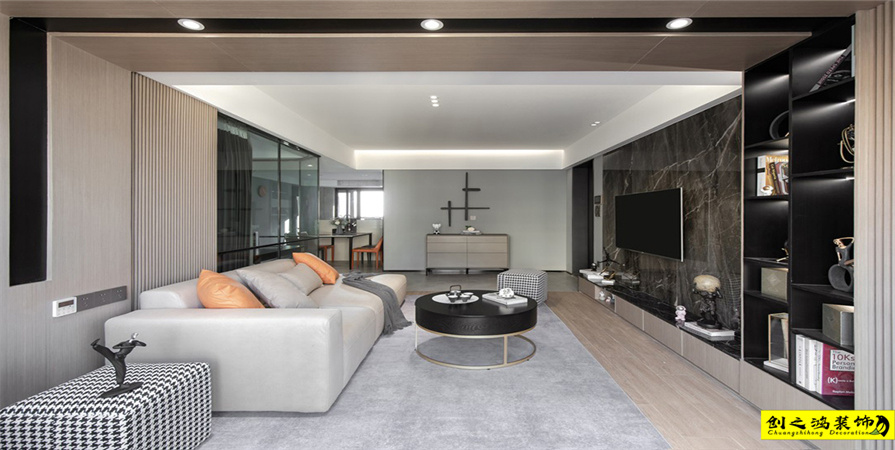 雅仕蘭庭154㎡現(xiàn)代簡約風格裝修案例