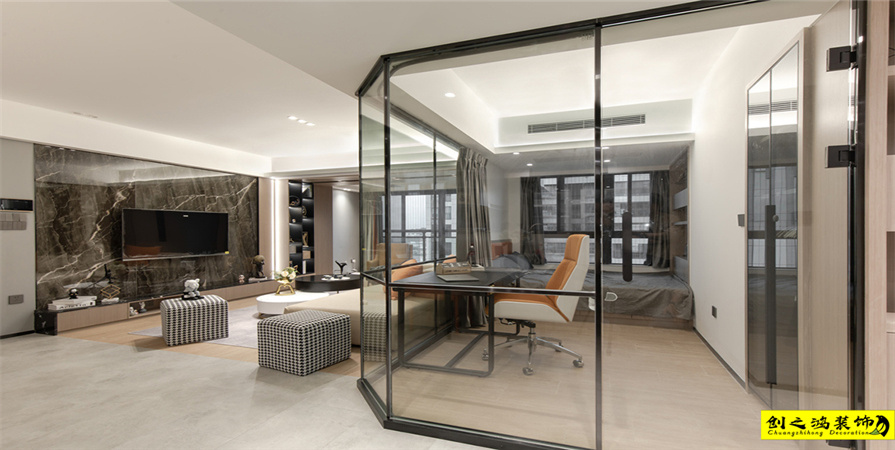 雅仕蘭庭154㎡現(xiàn)代簡約風格裝修案例