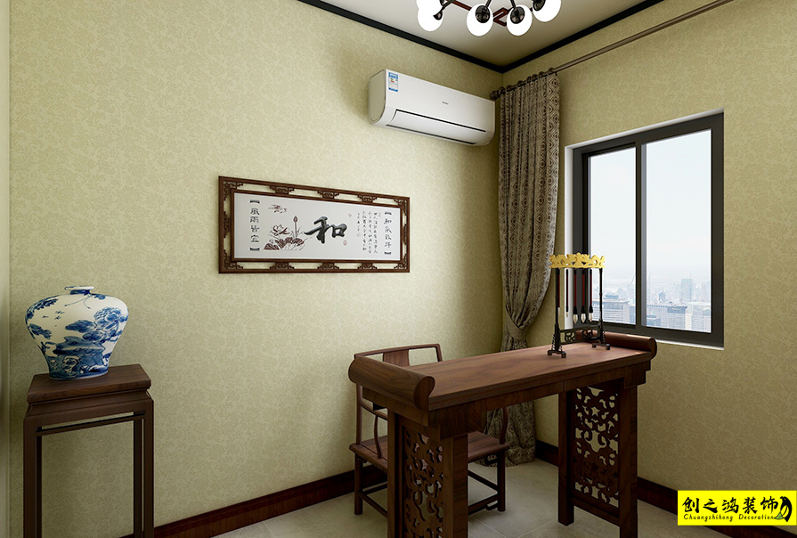 大包裝修新房裝修天津裝修公司創(chuàng)之鴻裝飾書(shū)房 (2)