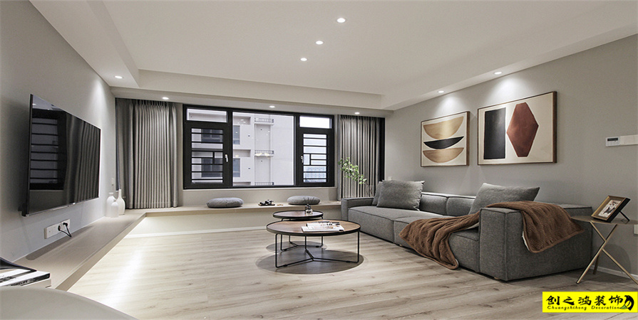 保利玫瑰灣121㎡現(xiàn)代簡(jiǎn)約風(fēng)格裝修案例