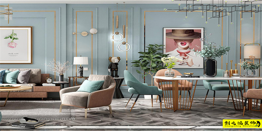 中儲城邦140㎡現(xiàn)代輕奢風格裝修案例