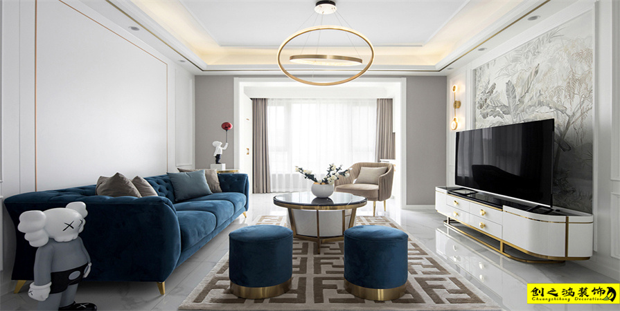 海河大觀139㎡混搭風(fēng)格裝修案例