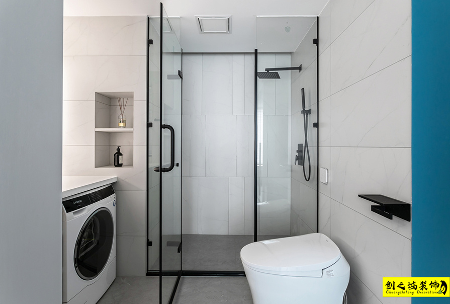 半包裝修大包裝修天津裝修公司創(chuàng)之鴻裝飾衛(wèi)生間 (1)