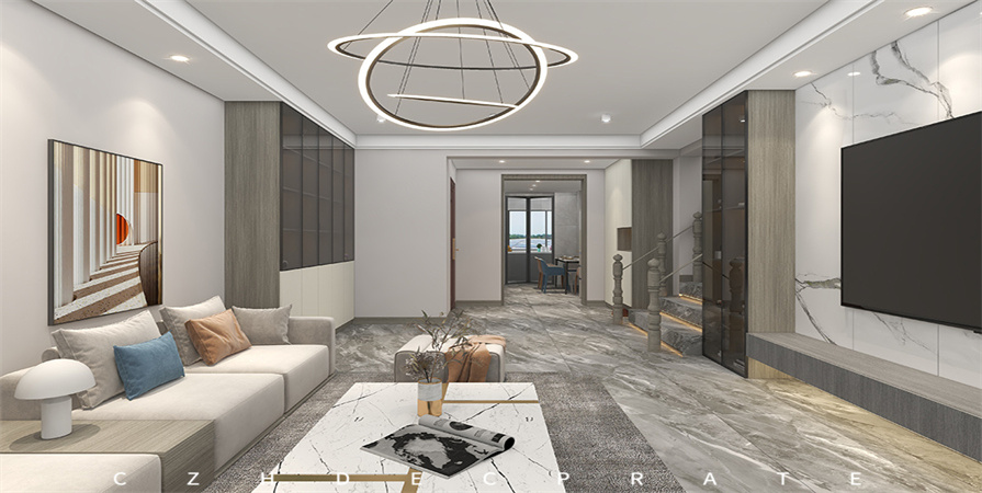 禧順花園100㎡現(xiàn)代簡(jiǎn)約裝修案例