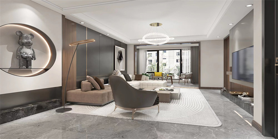遠(yuǎn)洋萬和城130㎡現(xiàn)代輕奢風(fēng)格裝修實景圖！