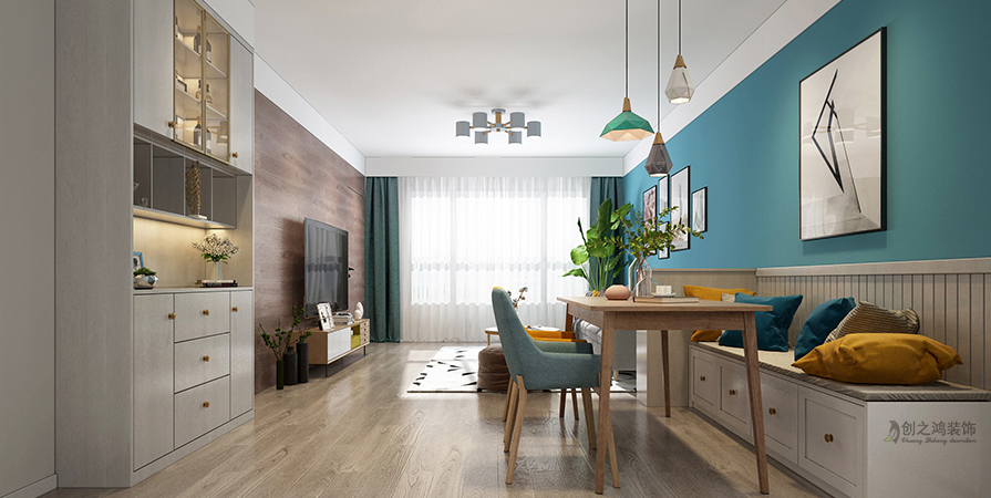 融創(chuàng)御園109㎡清新北歐風(fēng)格裝修實(shí)景圖！