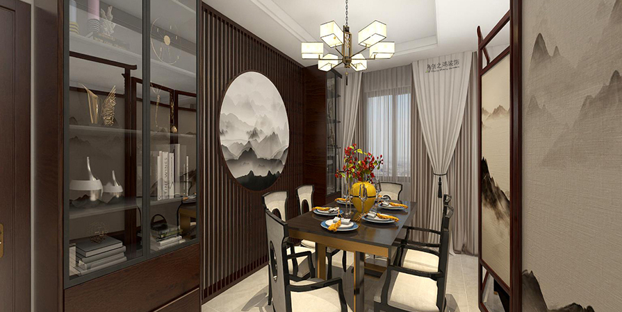 花語印象130㎡新中式裝修風(fēng)格實景圖