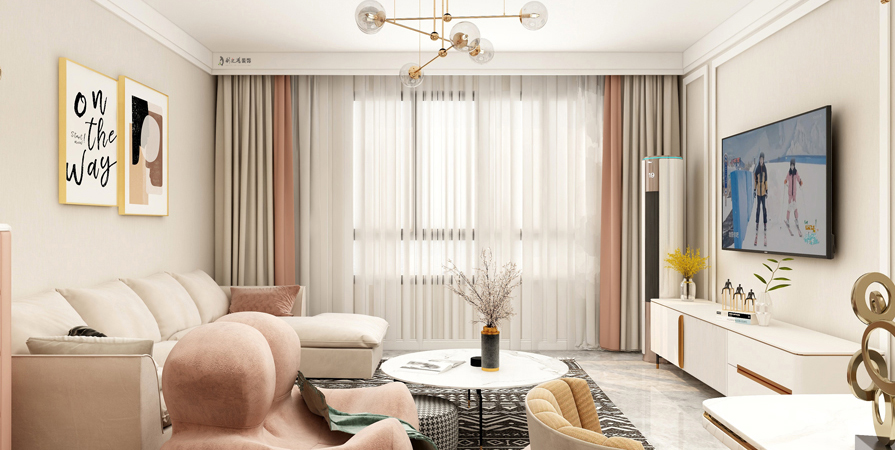 富力又一城118㎡現(xiàn)代輕奢風格風格裝修實景圖