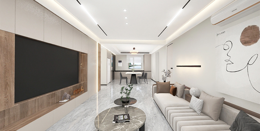 萬達水西臺105㎡現(xiàn)代簡約風格裝修效果圖