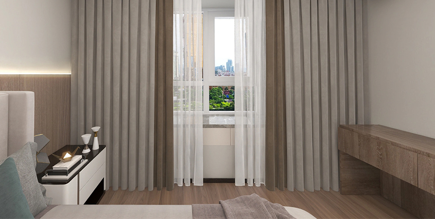 萬達水西臺105㎡現(xiàn)代簡約風格裝修效果圖