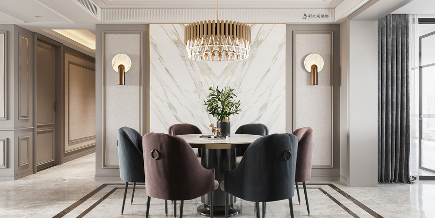 格調榴園115㎡美式輕奢風格裝修效果圖