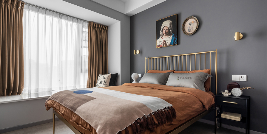 九和府115㎡美式復(fù)古風格裝修效果圖