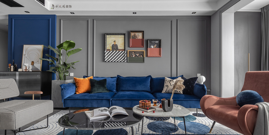 九和府115㎡美式復(fù)古風格裝修效果圖