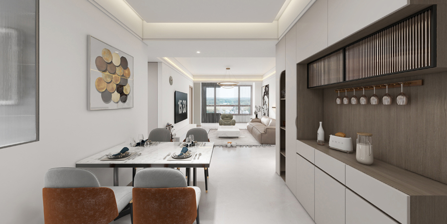 京都雍清麗苑117㎡現(xiàn)代簡約風格裝修效果圖