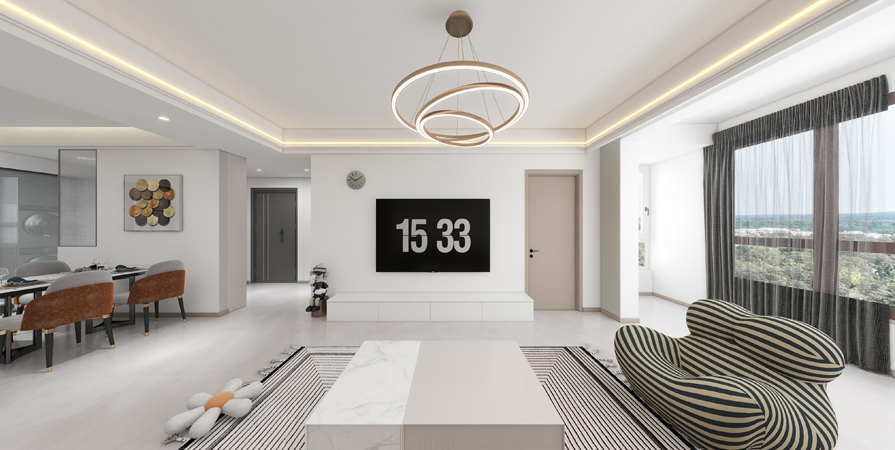 京都雍清麗苑117㎡現(xiàn)代簡約風格裝修效果圖