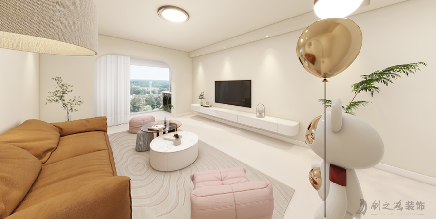 寶翠花都煥景園123㎡兩居室現(xiàn)代簡約風格裝修案例