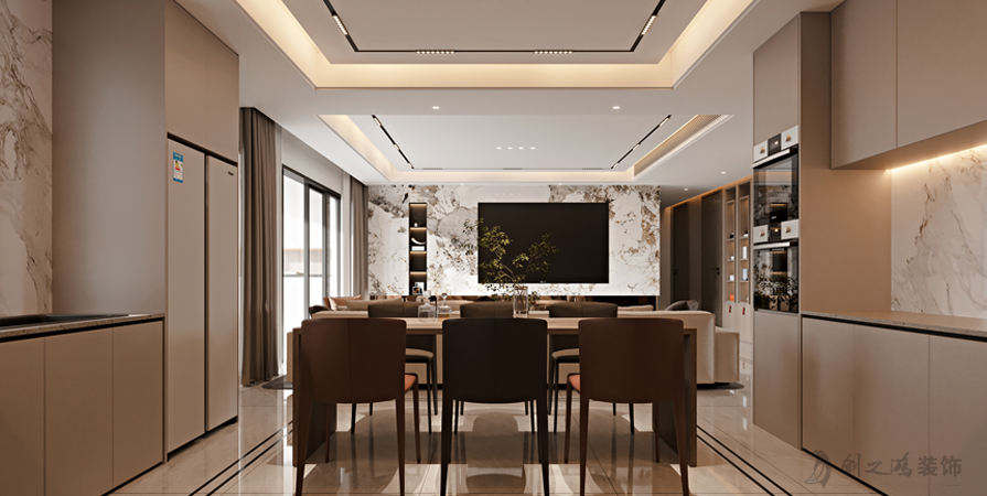 富力津門湖186㎡別墅現(xiàn)代簡約風格裝修案例