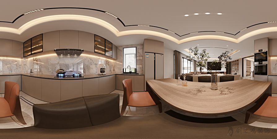 富力津門湖186㎡別墅現(xiàn)代簡約風格裝修案例