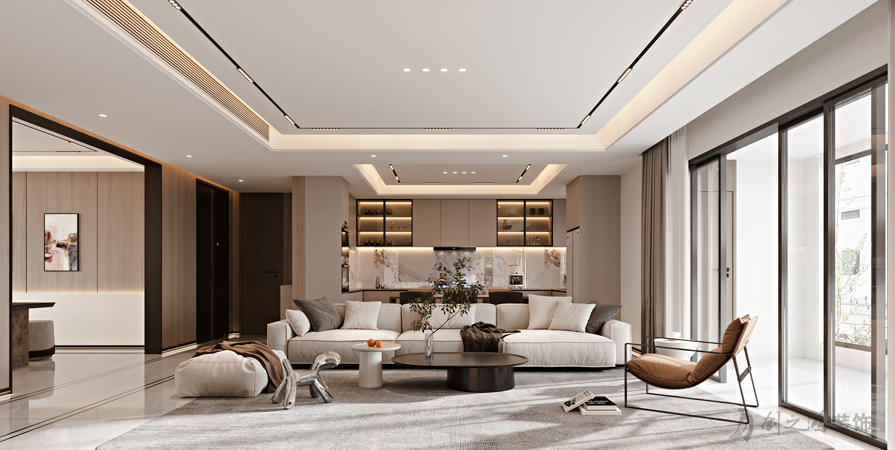 富力津門湖186㎡別墅現(xiàn)代簡約風格裝修案例