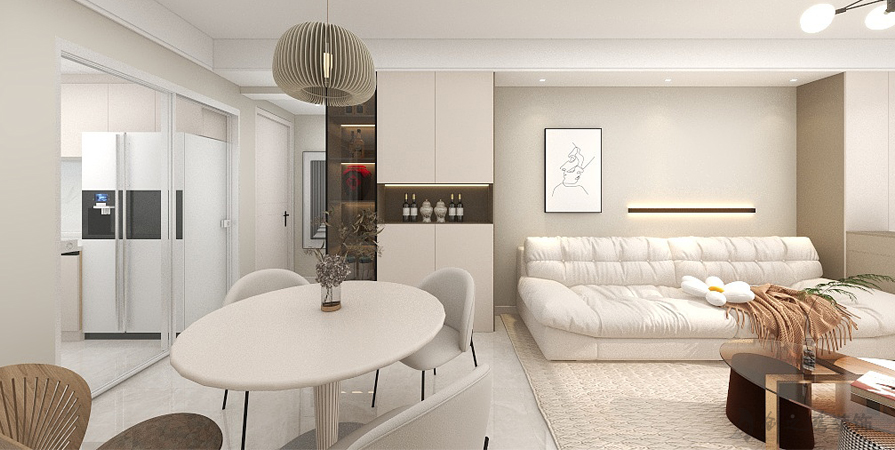 大華國展96㎡三居室現(xiàn)代簡約風格裝修案例