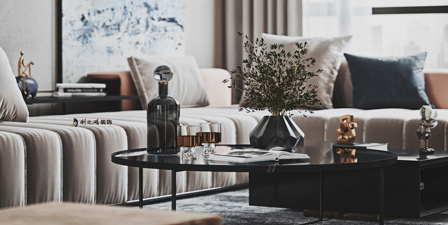 財(cái)信河西府120㎡ 混搭風(fēng)格三居室裝修案例