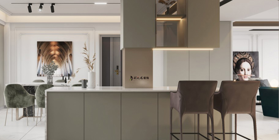 聽湖小鎮(zhèn)136㎡法式風格三居室裝修案例