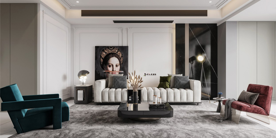 聽湖小鎮(zhèn)136㎡法式風格三居室裝修案例