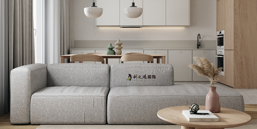 融創(chuàng)宸閱和鳴79㎡極簡風(fēng)格兩居室裝修案例