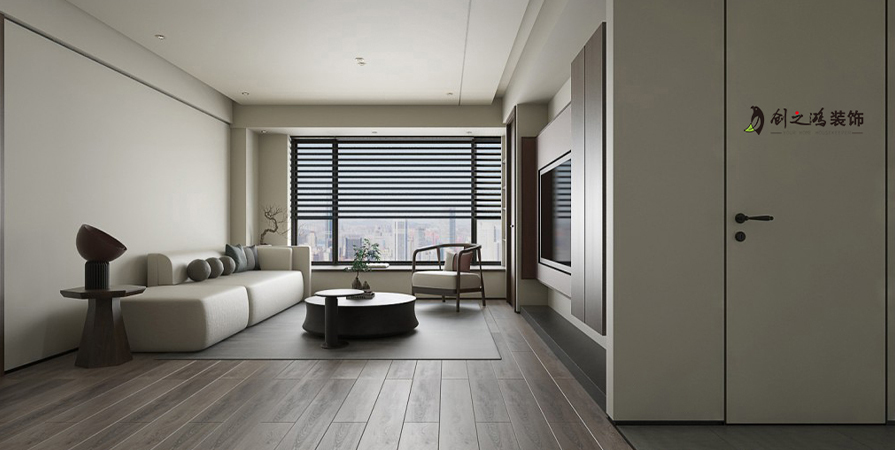 格調(diào)榴園99㎡現(xiàn)代簡(jiǎn)約風(fēng)兩居室裝修案例