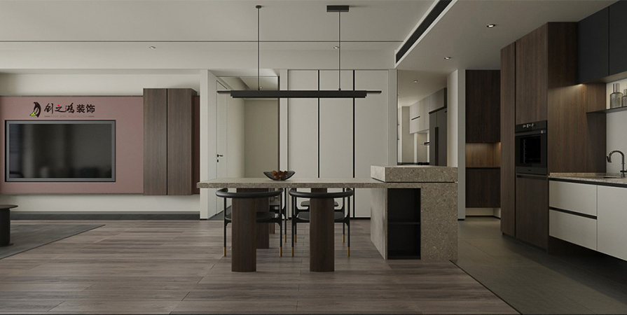 格調(diào)榴園99㎡現(xiàn)代簡(jiǎn)約風(fēng)兩居室裝修案例