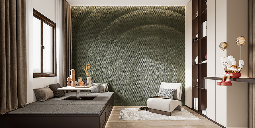 愛(ài)情繽紛里115㎡侘寂風(fēng)格三居室裝修案例