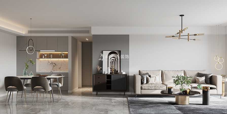 愛情繽紛里96㎡現(xiàn)代簡約風格三居室裝修案例