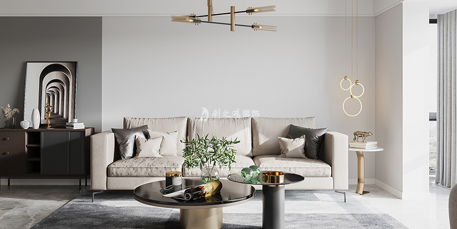 愛情繽紛里96㎡現(xiàn)代簡約風格三居室裝修案例