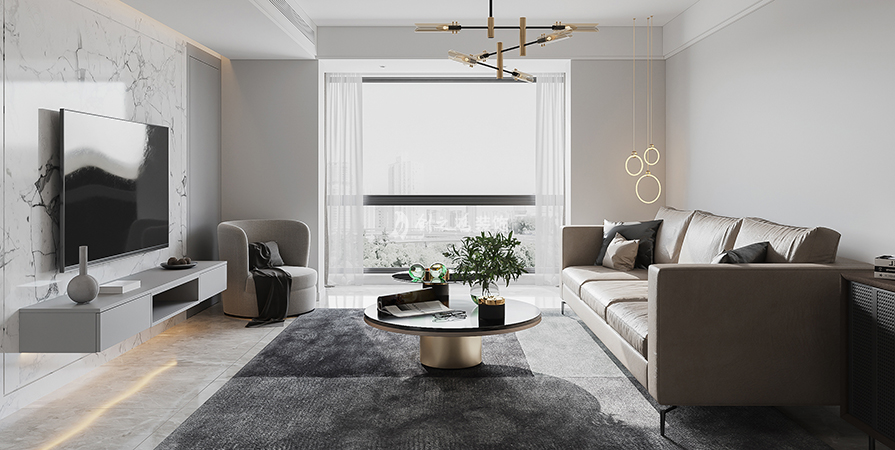 愛情繽紛里96㎡現(xiàn)代簡約風格三居室裝修案例