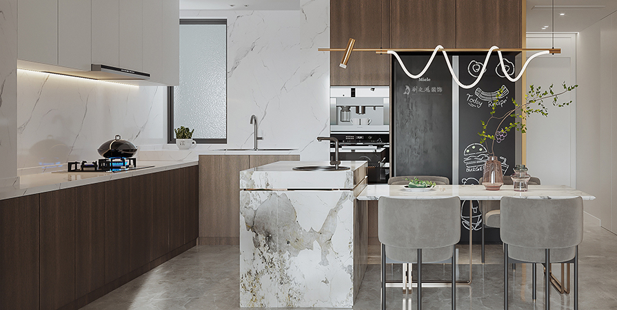 金地藝城華府137㎡現(xiàn)代簡約風格四居室裝修案例