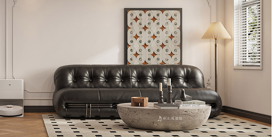 鑫昱花園99㎡現(xiàn)代美式風格兩居室裝修案例